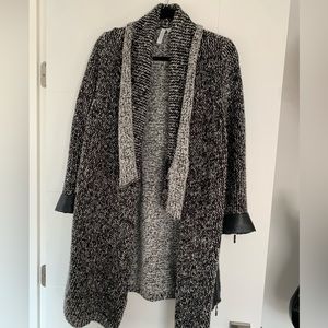 Katherine Barclays Montreal sweater with faux leather and zipper detail